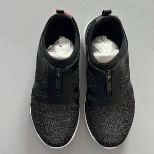 New Ryka Women's Primo Knit Knit Zip-Front Sneakers Black Size 5